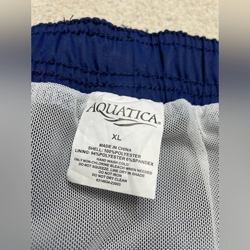 NWT Aquatica Blue Youth Swim Trunks Elastic Waist Pockets Youth XL